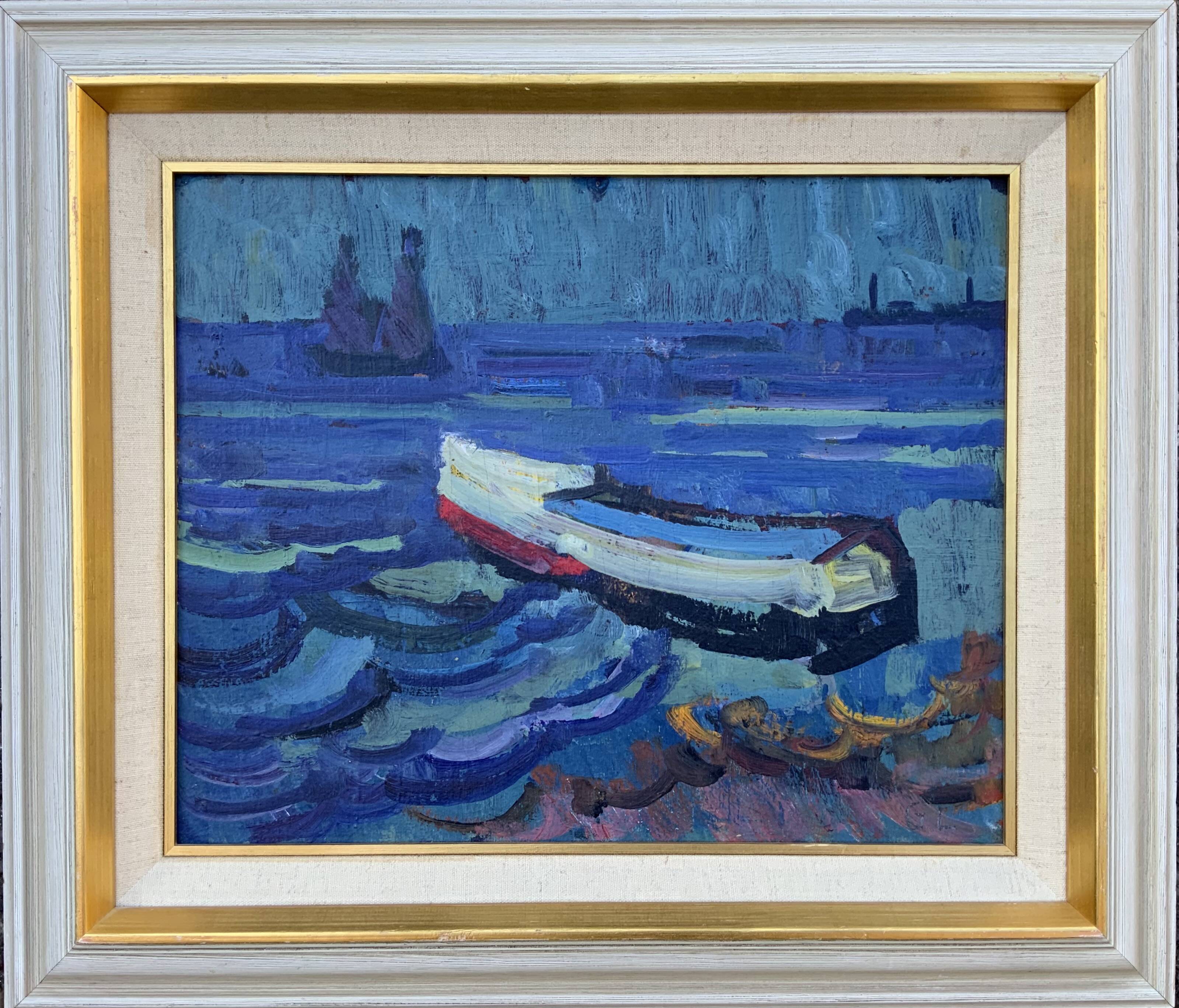 Vintage Modernists Oil Painting Abstract Landscape Gerhard Larsson 1960
