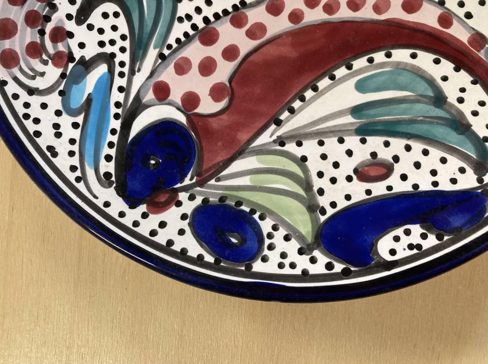 Multicolored fish ceramic decorative wall plates