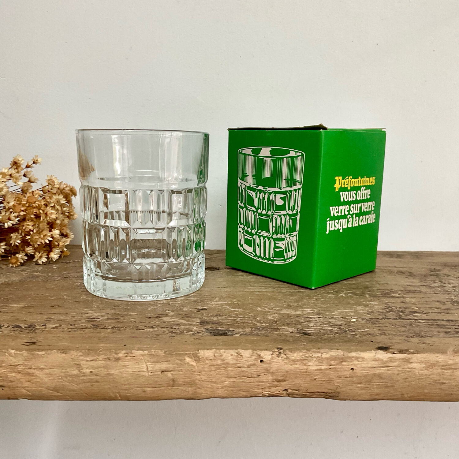 6 vintage Préfontaines whisky glasses