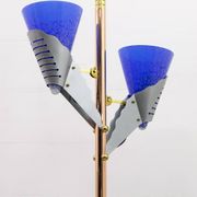 Relco Milano Modernist Italian Murano Glass and Brass Floor Lamp, 1980s