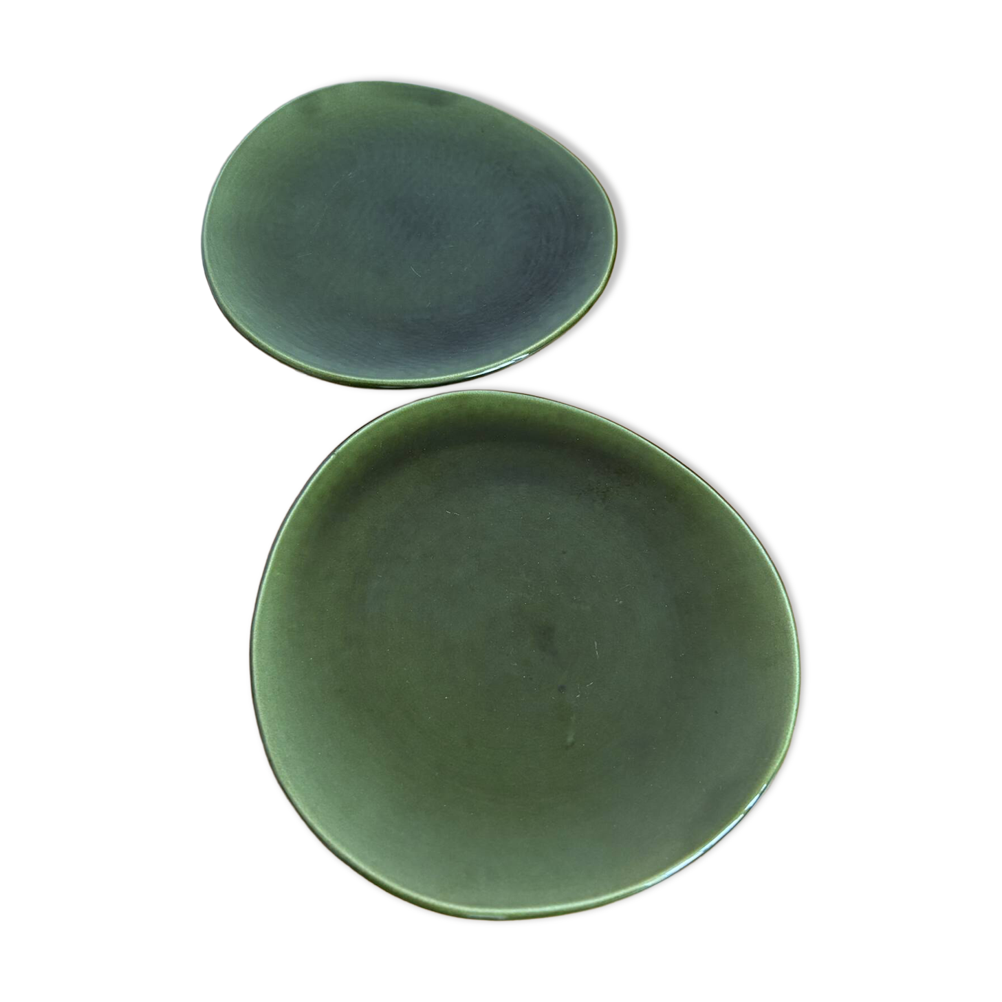 Lot 2 assiettes dessert émaillées
