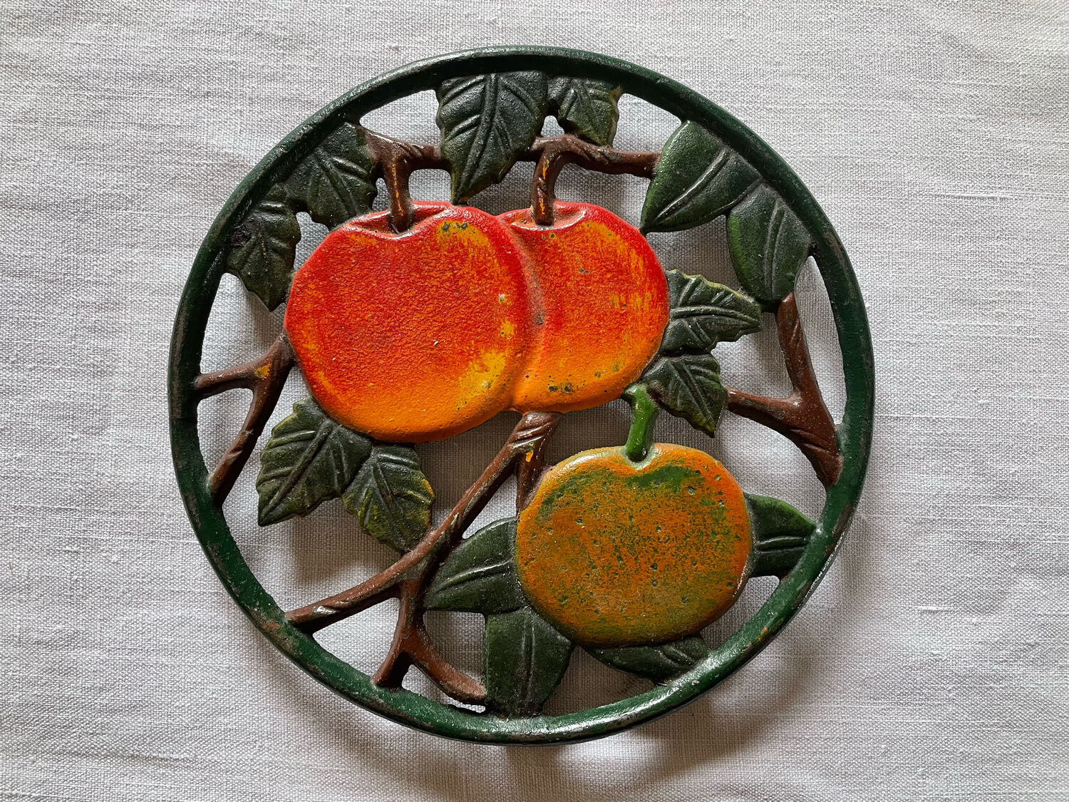 Cast iron trivets Apples