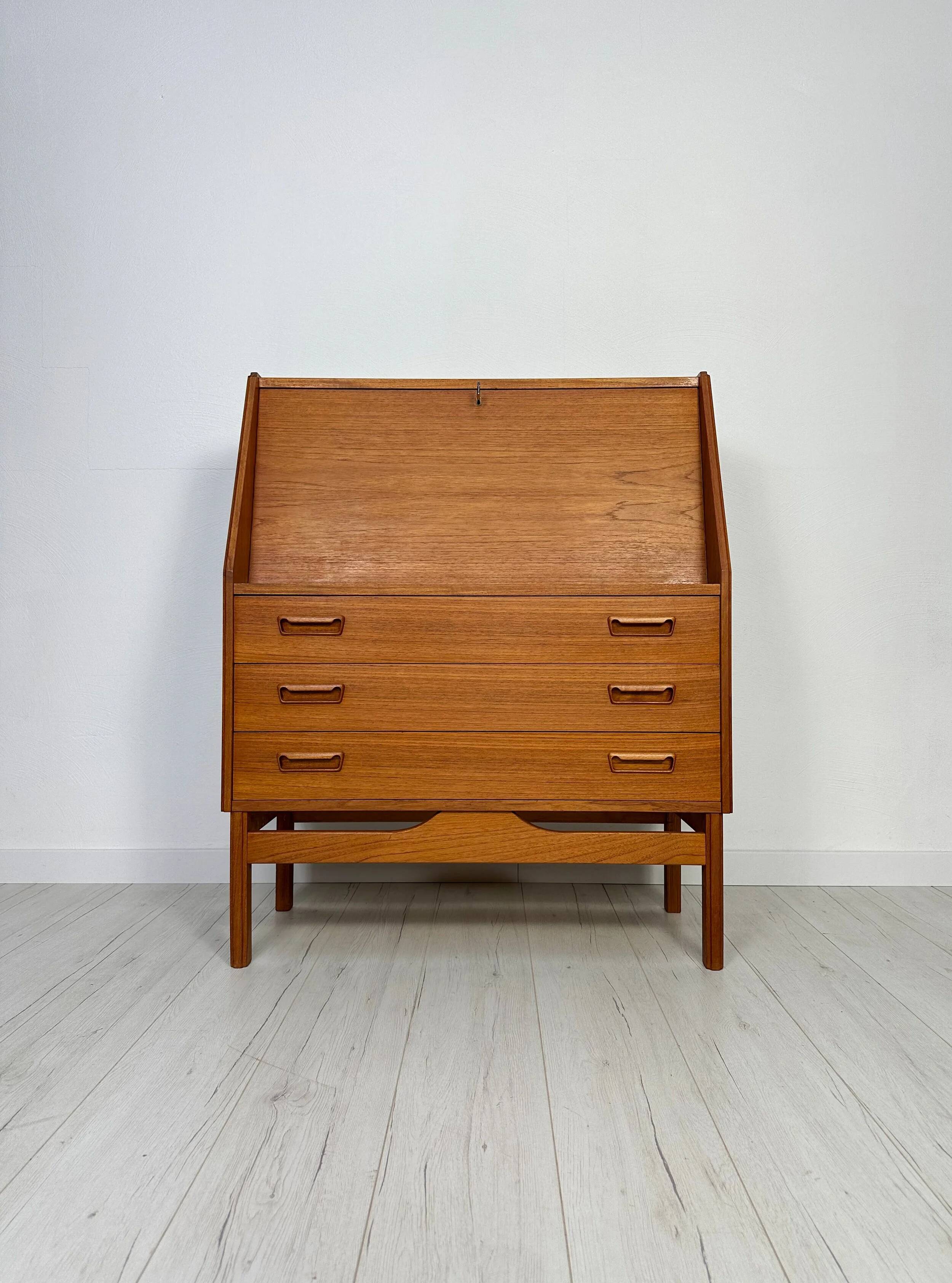 1960s Vintage Danish Teak Secretary by Dyrlund