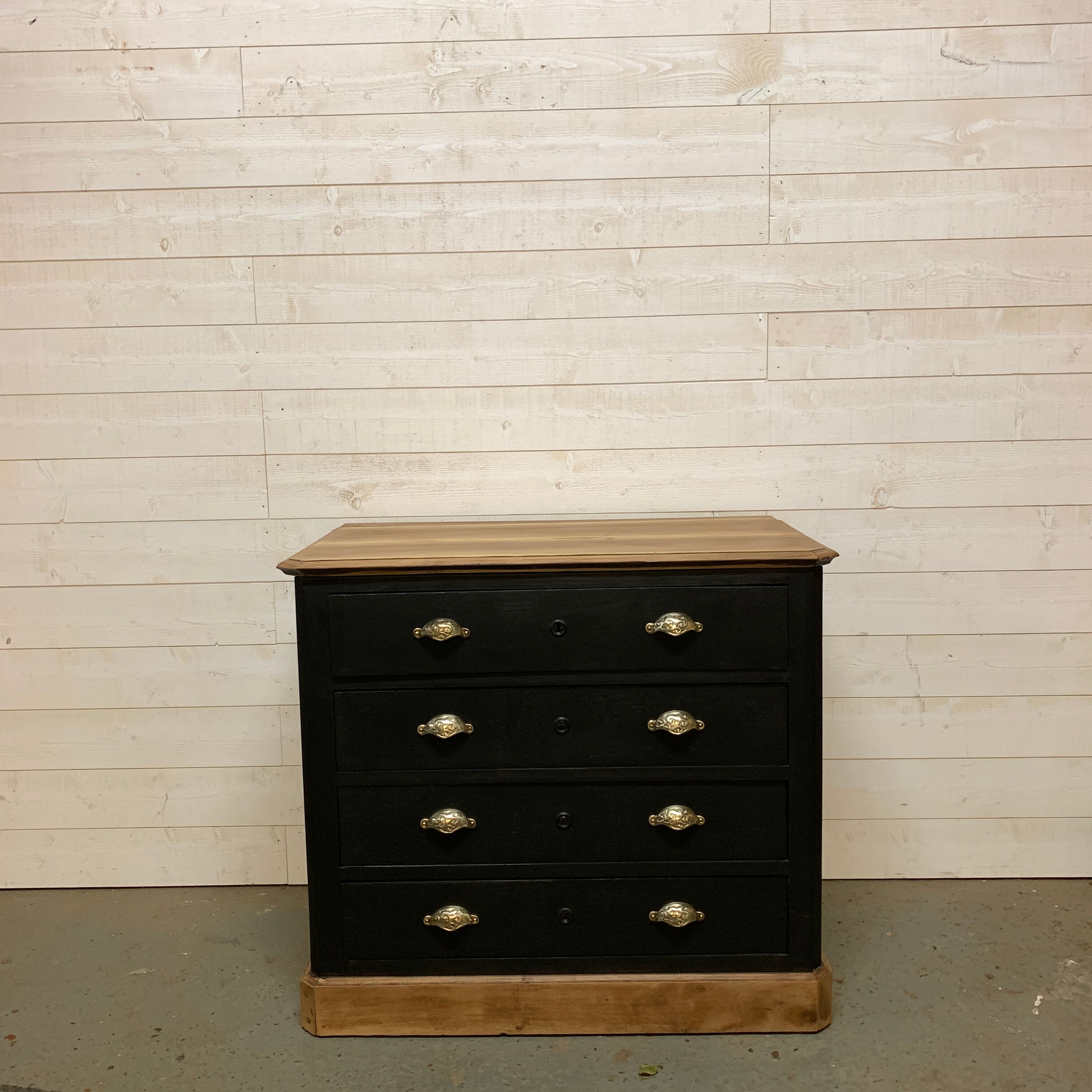 Chest of drawers 4 black drawers 1940