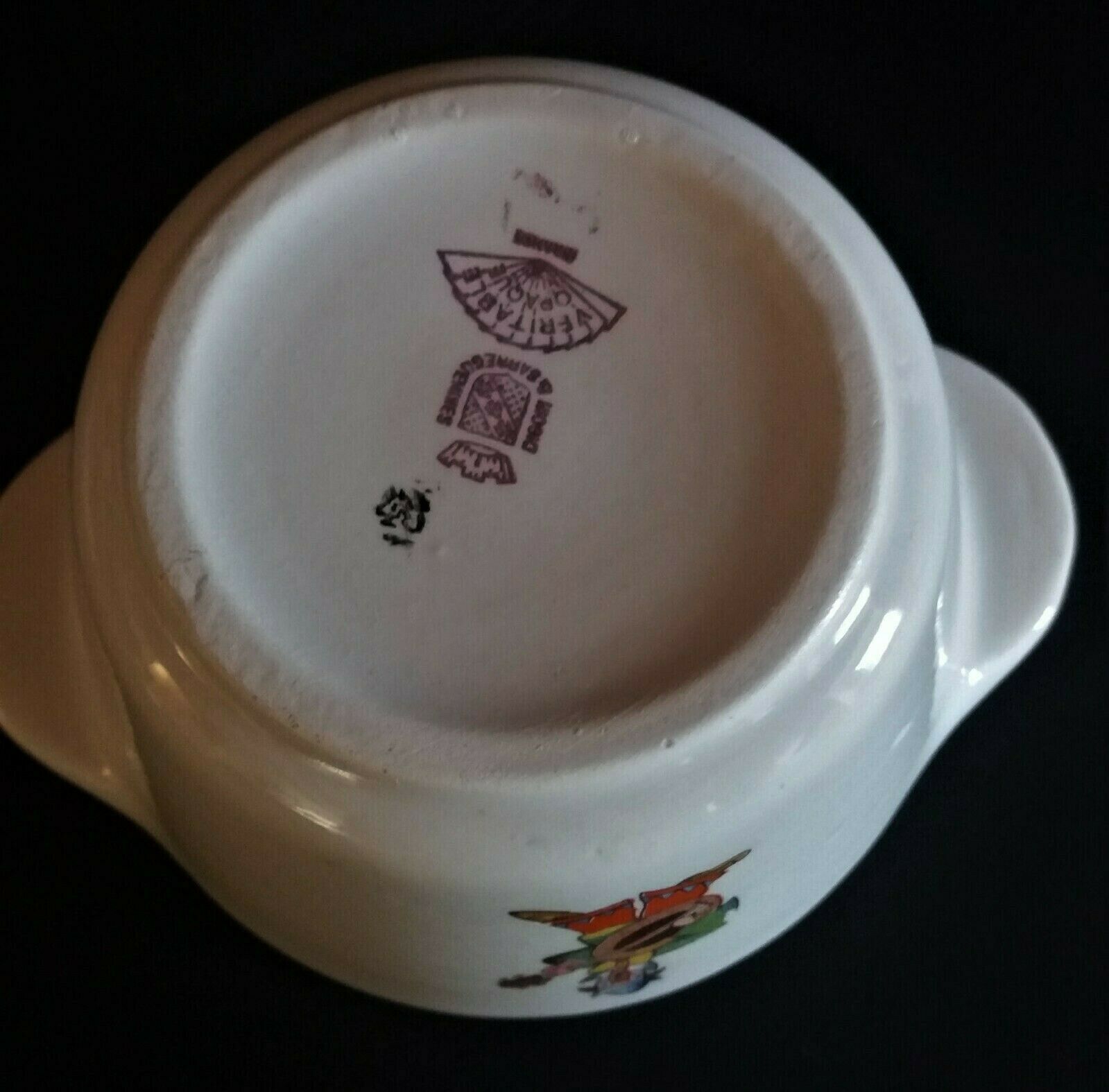 Earthenware bowl Sarreguemines décor clowns 60s