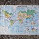 Planisphere world map vintage physics and vegetation