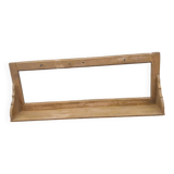 Wooden wall shelf and hooks