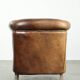 Fauteuil club en cuir de mouton vintage