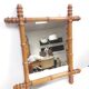 Ancient bamboo/rotin mirror 49 x 43 cm
