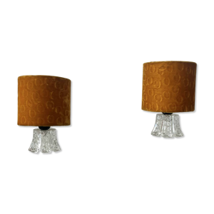 Paire de lampes vintage - moutarde