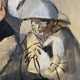 Manolo Ruiz-Pipó (1929-1998), Biotin Couple, watercolor and gouache, 1959