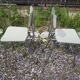 Pair plastilux chrome metal chair & formica + plate 50s vintage