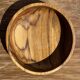 Bowl, cut or presentation plate in monoxyle teak D21 H5