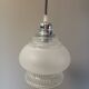 Portable lamp / pendant lamp in white opalescent glass. Art Deco style