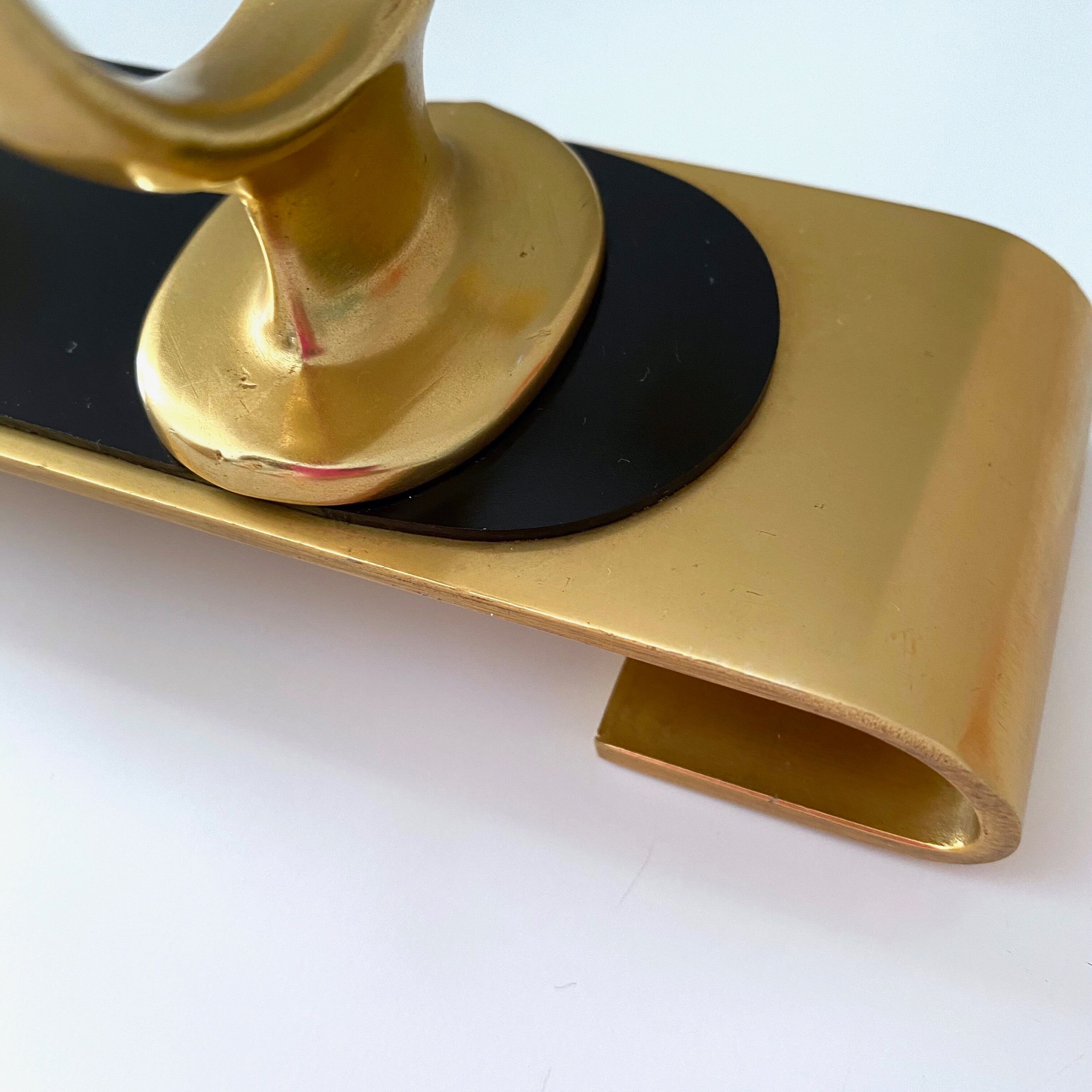 Vintage Wall Coat Rack, Brass, Mid Century Interior