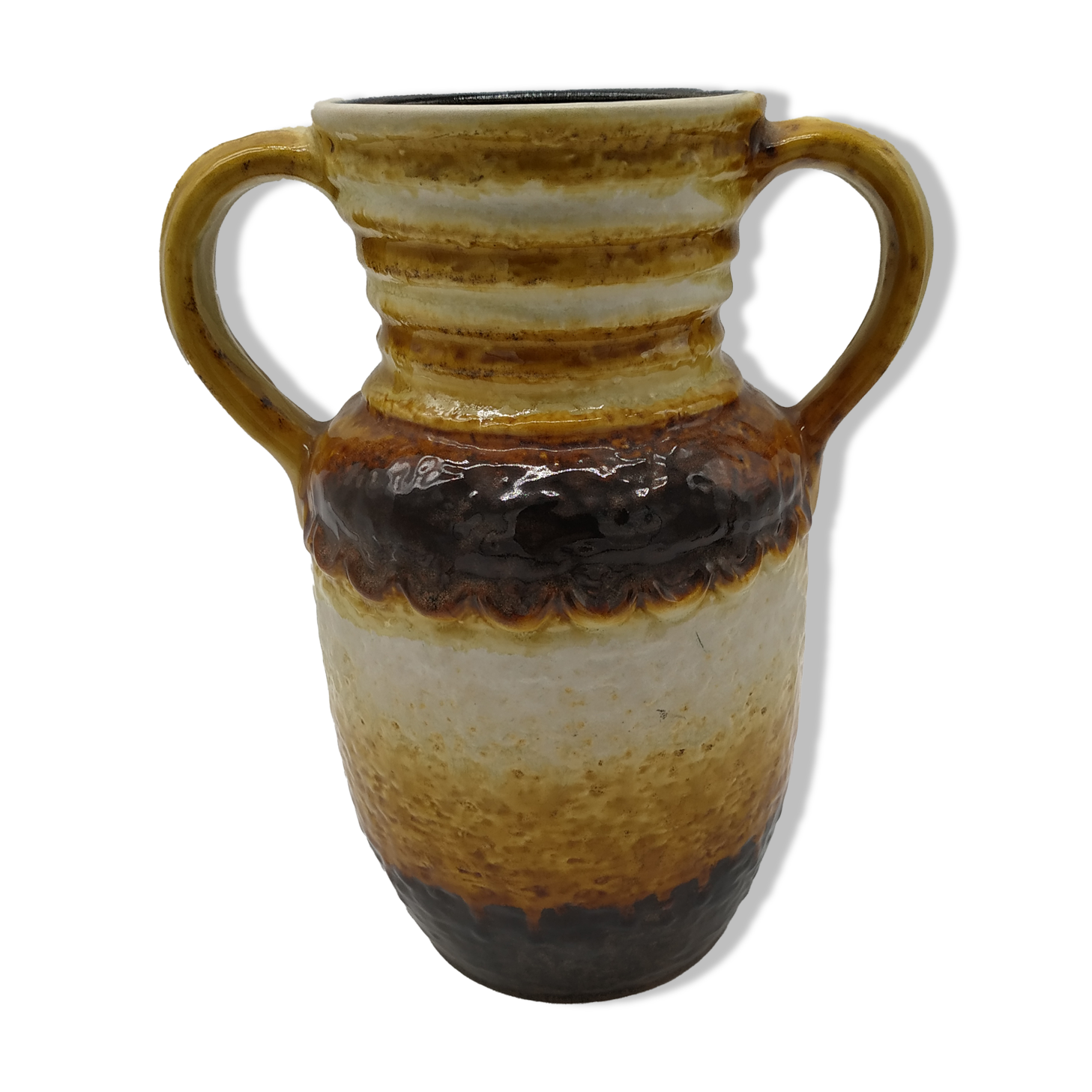 Seventies vintage handle vase
