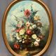 Georges Delcourt. Antique still life signed with flowers. Oil on canvas and panel.