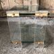 Pair bedside design plexi + brass + vintage glass trays