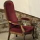 Voltaire red velvet armchair