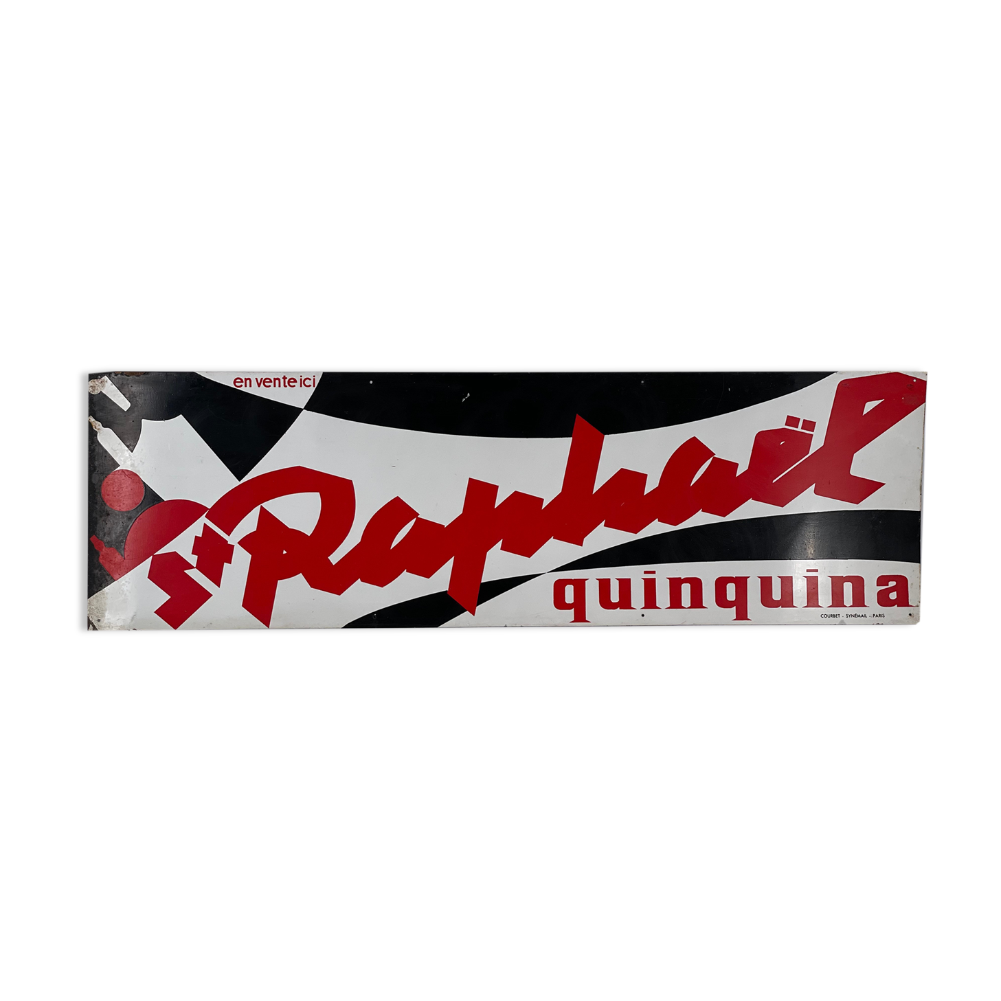 Plaque Saint Raphael Quinquina Courbet Synémail Paris