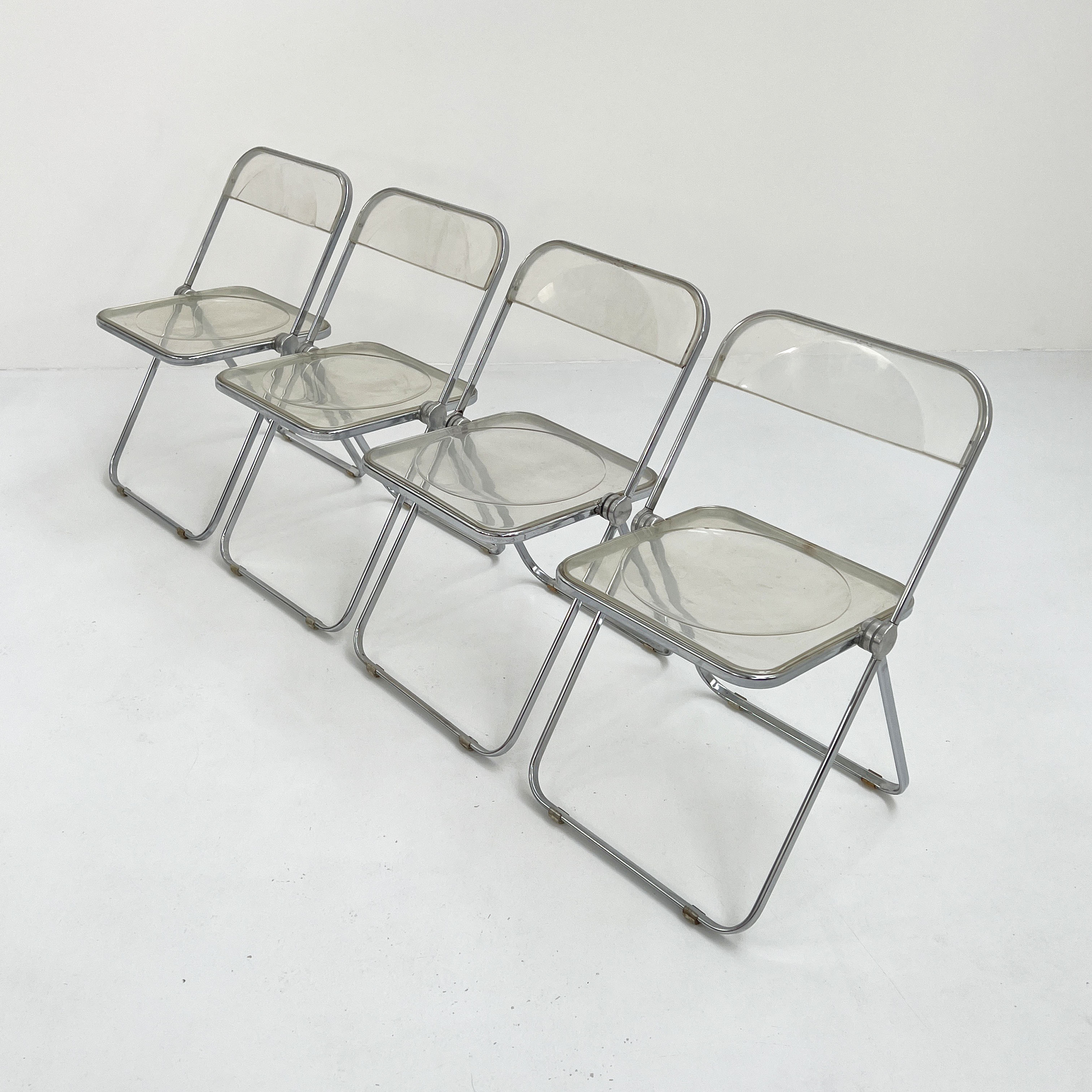 Chaise Plia transparente par Giancarlo Piretti pour Castelli, 1960