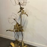 Lampadaire "fleurs" en laiton doré