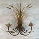 Pair of Golden Metal Wall Lights with Wheat Sheaf Decoration, Circa 1970
