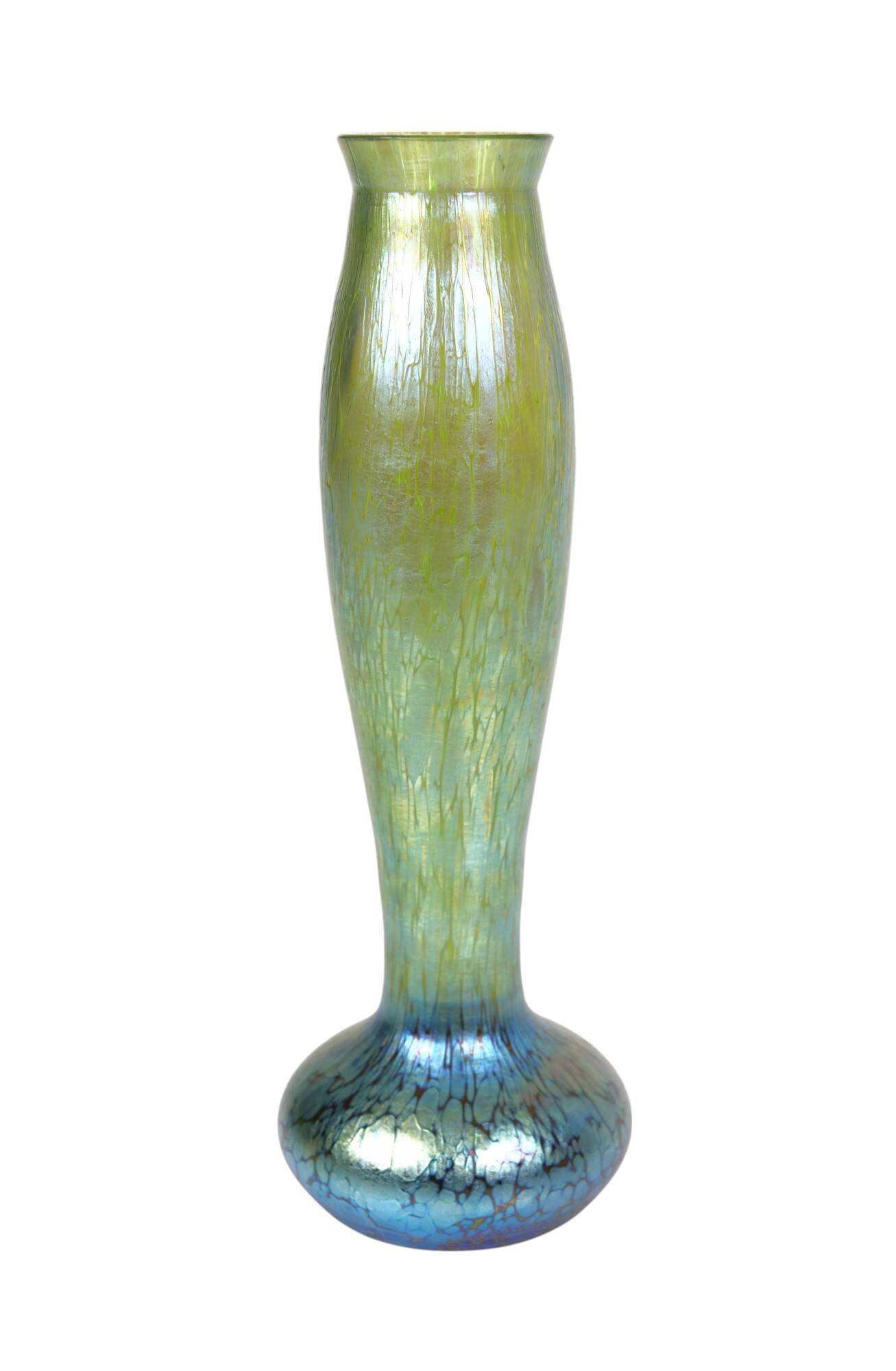 Johann loetz witwe "onion" vase in iridescent glass