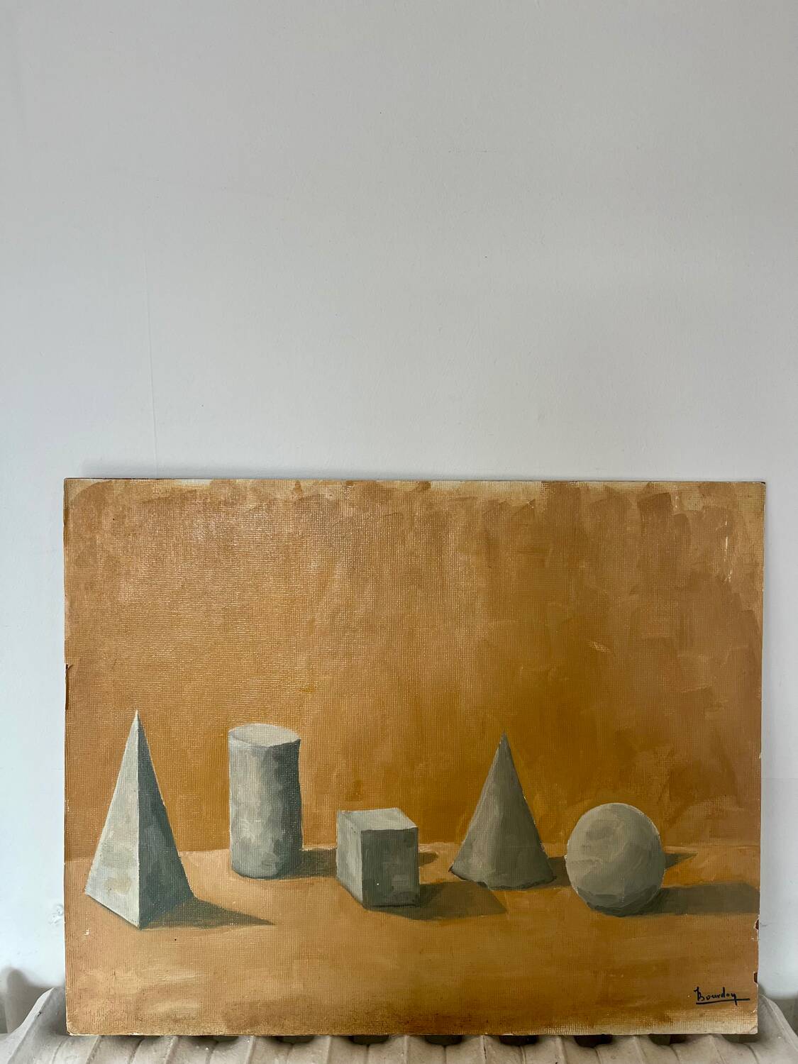 Abstract oil on cardboard signed 41cmx50cm