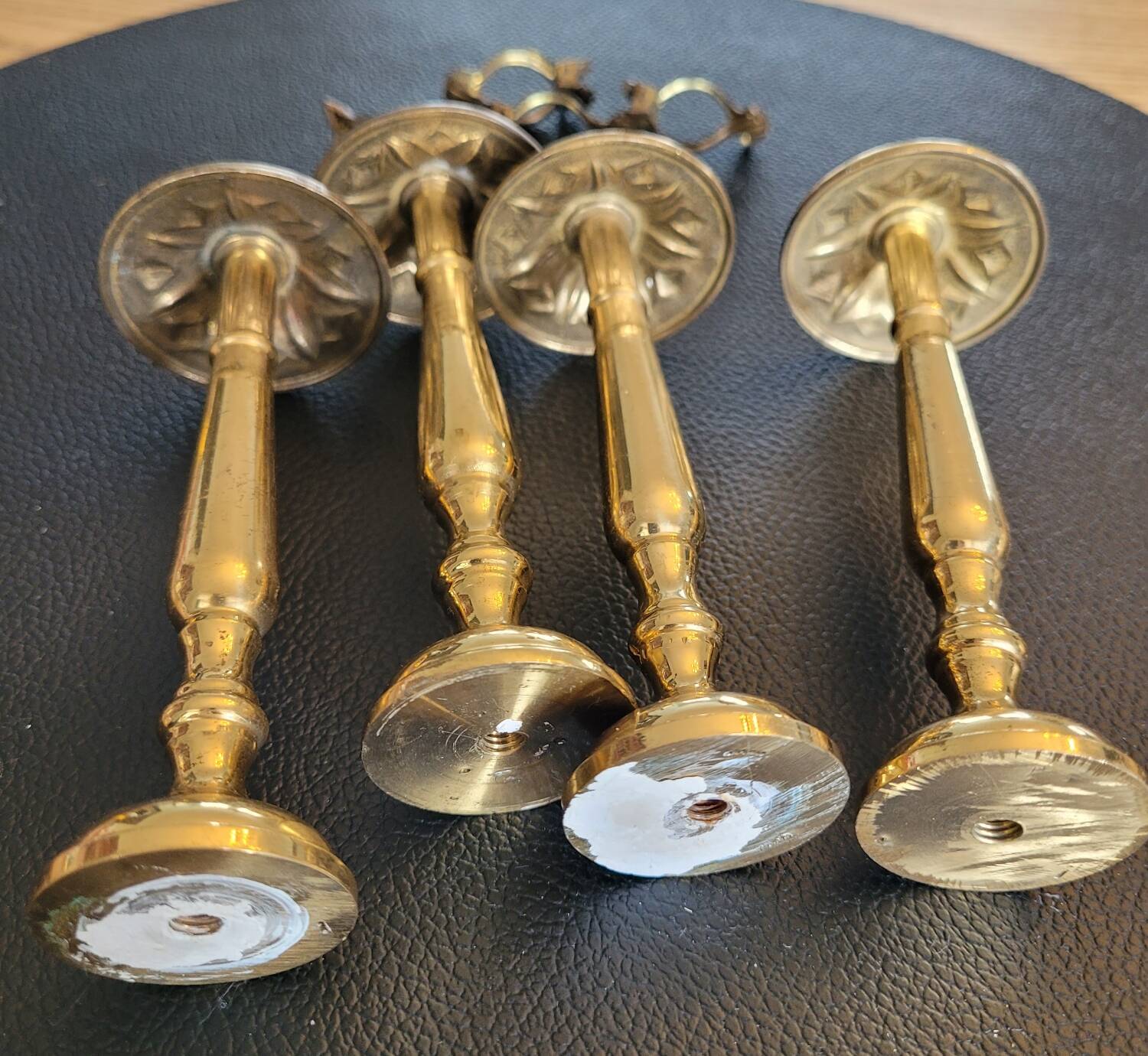 Antique brass curtain tiebacks - Set of 4