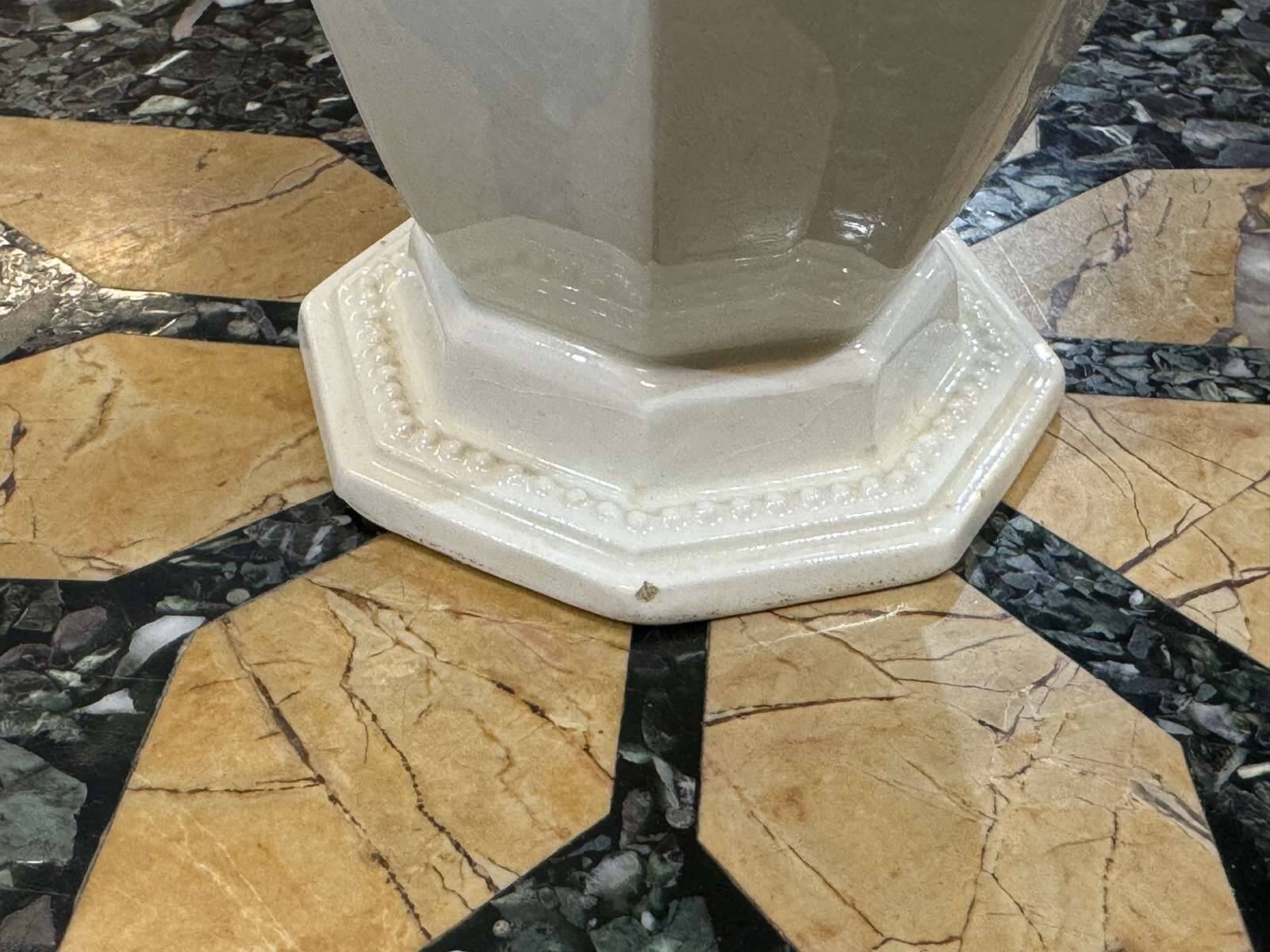 Octagonal jug Creil and Montereau model Pearls - 19th century