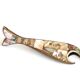 Mexican fish bottle opener in mother-of-pearl and brass, 50s