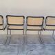 Série de 4 chaises Marcel Breuer modèle B32 signé Italy