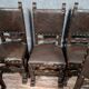 Series of 8 Renaissance chairs in oak with brown patina circa 1850