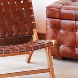 Pair of Teak & Leather heaters - model "Los Angeles" - Olivier de Schrijver