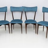 Ico & Luisa Parisi Rare Set of Six Mid-century Modern Velvet Dining Chairs