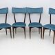 Ico & Luisa Parisi Rare Set of Six Mid-century Modern Velvet Dining Chairs
