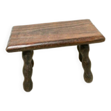 Turned wooden footrest