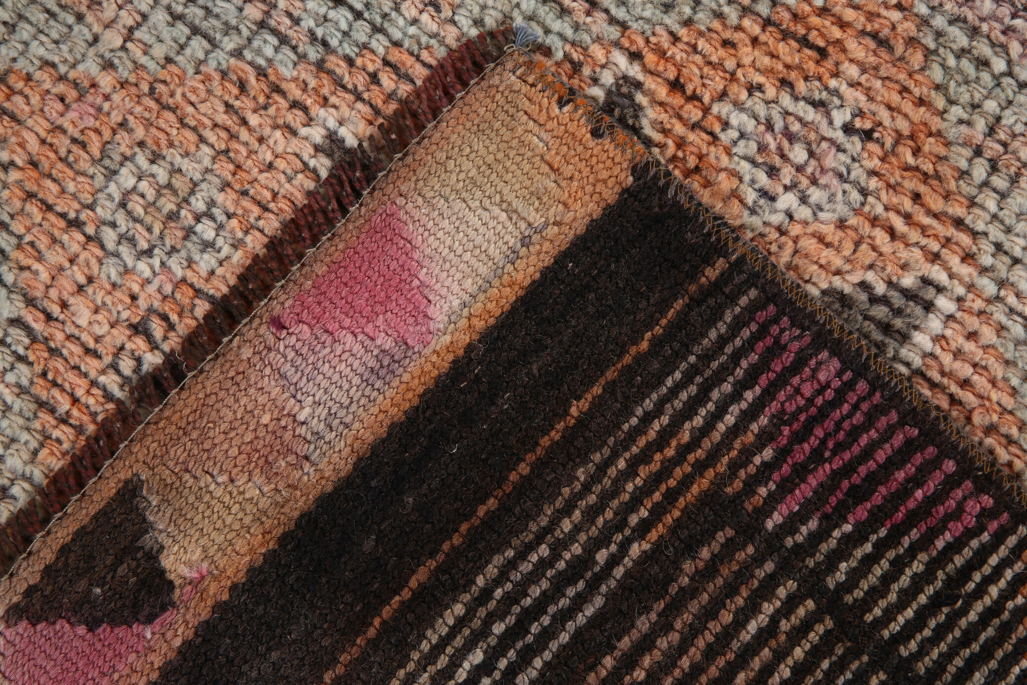 Red and orange vintage runner rug, 370x82cm