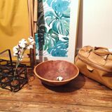 Massive wooden brutalist bowl