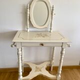 Coiffeuse avec miroir et tabouret vintage