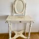 Dressing table with mirror and vintage stool