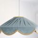 Suspension in a solid floral shape Cosette "mineral blue"