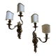 Pair of Louis XV style Rocaille wall sconces in bronze
