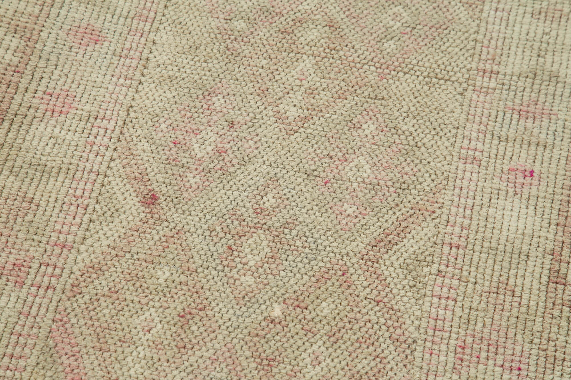 Hand-knotted one-of-a-kind turkish beige runner rug 82 cm x 340 cm