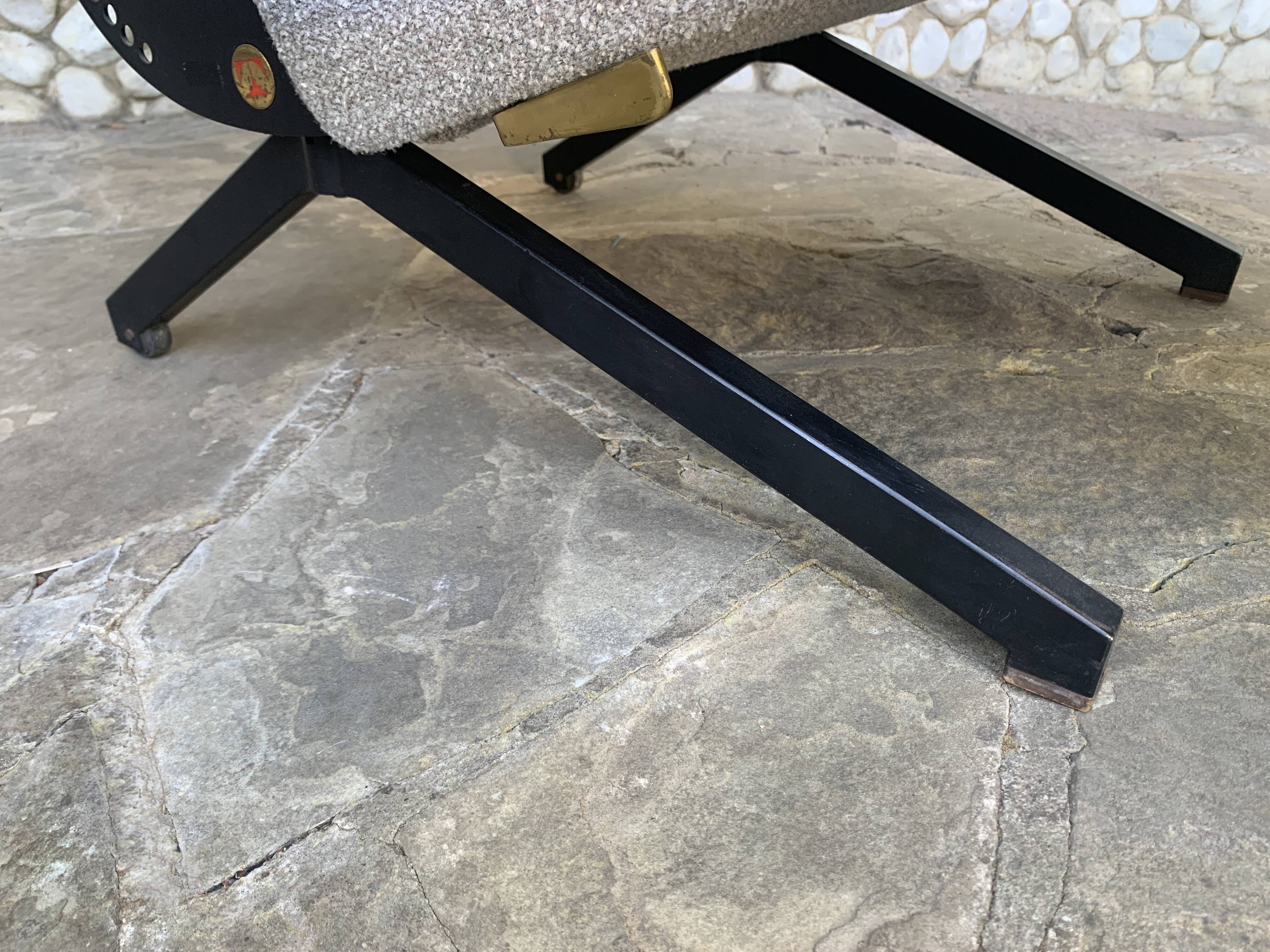 P40 armchair by Osvaldo Borsani for Tecno, Italy 1950s, reupholstered