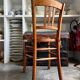 Luterma bistro chair in embossed beech, "shell" pattern.