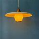 Vintage suspension by Louis Kalff in enamelled metal and opaline glass.
