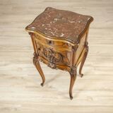 Rococo Nightstand in Walnut with Marble Top