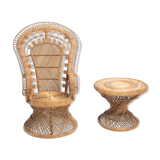 Emmanuelle vintage s 1970 Indonesia rattan chair